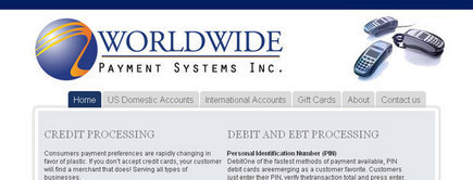 Web developer portfolio: Worlwide Payment Systems